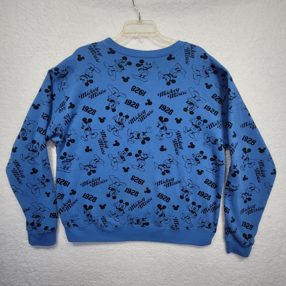 Disney "Mickey Mouse 1928" Blue & Black Graphic Sweatshirt - Picture 2 of 7